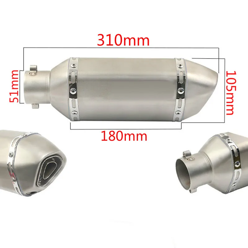 38/51 мм Универсальный изменение мотоцикл выхлопной глушитель выхлопной трубы труба скольжения на мотоцикле мини выхлопная труба для YAMAHA KAWASAKI HONDA AK108
