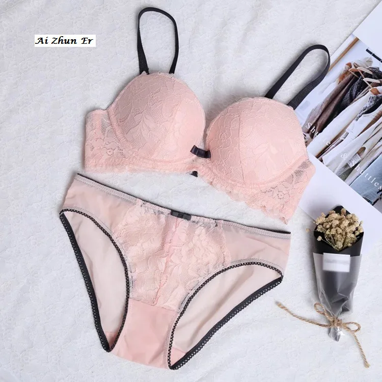 

AZE Woman woman bra set Pattern Narrow Lace Thin Cup Comfortable Ventilation Gather Together Underwear Group