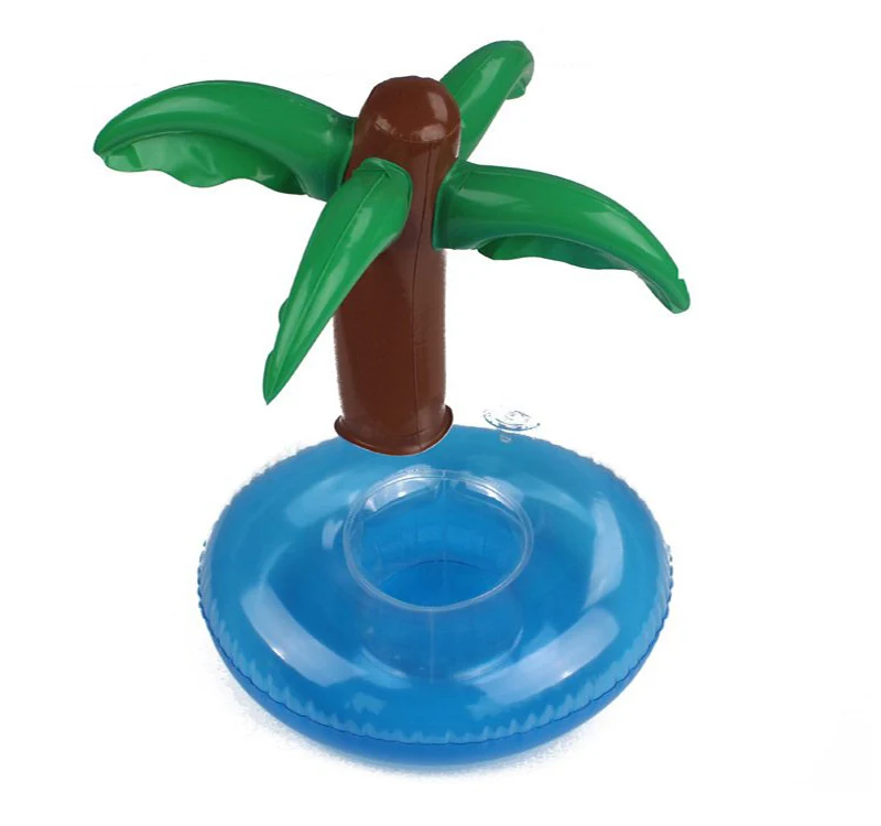 ПВХ надувная чаша держатель с одиночным отверстием чашка для воды кокосовое дерево cola coaster Кокосовая чашка держатель