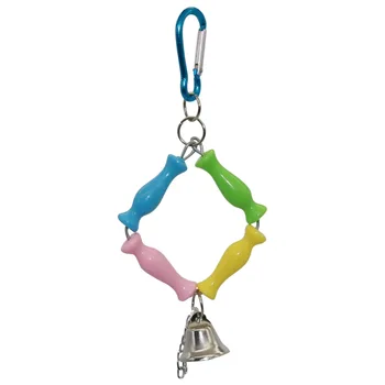 

1Pcs Parrot Squirrel Parakeet Bird training Accessories Bird Swing Metal Ring Bell Hanging Cage Pendant