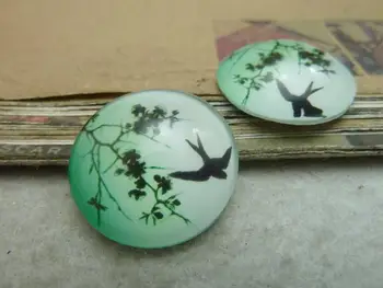 

5pcs 25mm Handmade Photo Glass Cabochons (Bird) GH7-24