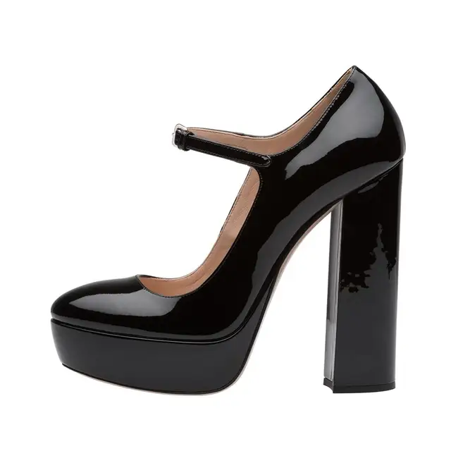 chunky heel platform pumps