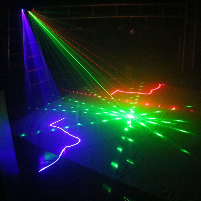 RGB 3 в 1 полноцветный динамический лазерный сценический эффект светильник луч Точечный светильник DMX управление для дискотеки dj светильник ing