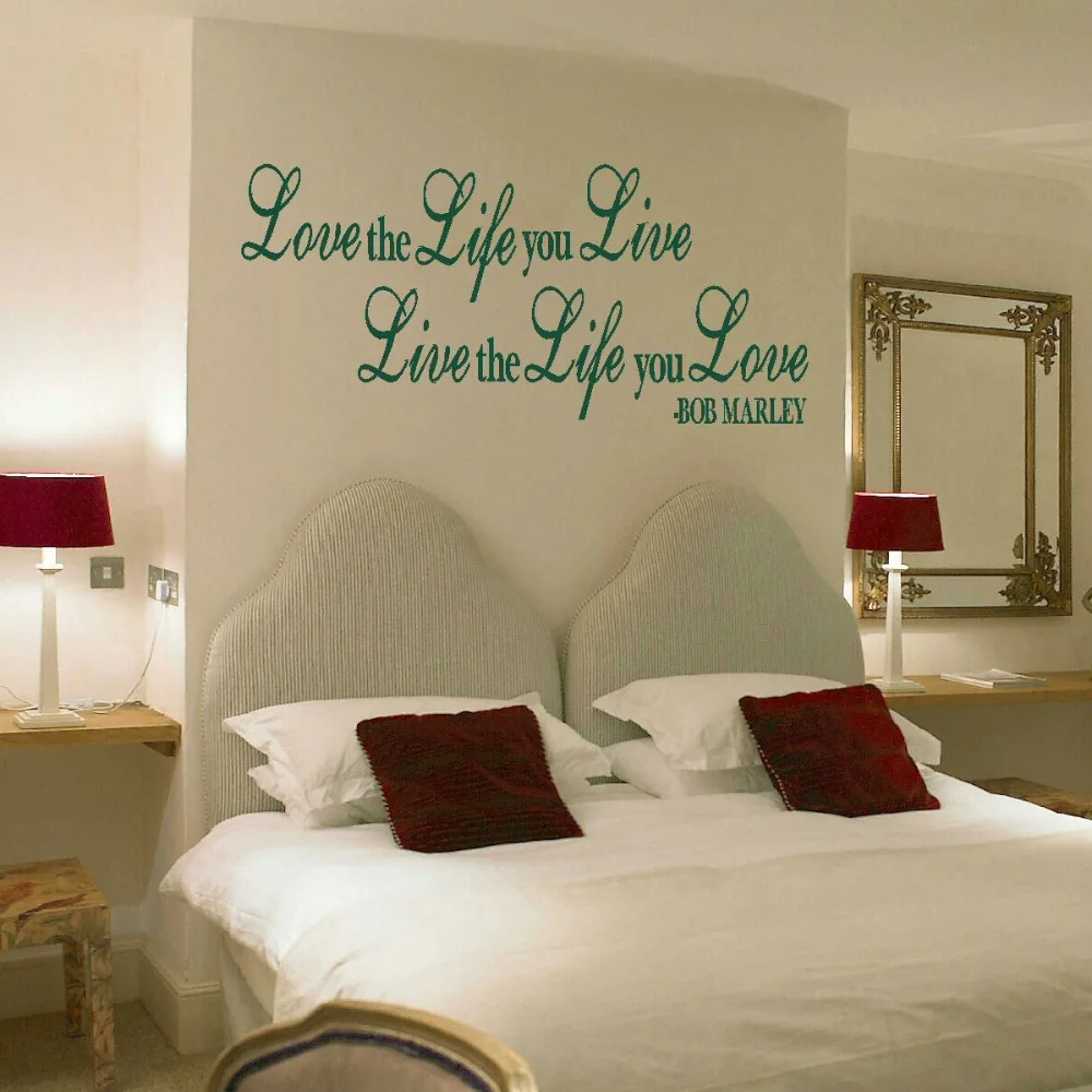 live life large quotes large bedroom quote bob marley love life live wall art sticker