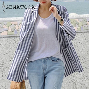 

Genayooa Casual Office Lady Suit Women Stripe Blazers Women Thin Coat Women Blazers And Jackets 2019 Slim Suit Jacket Women