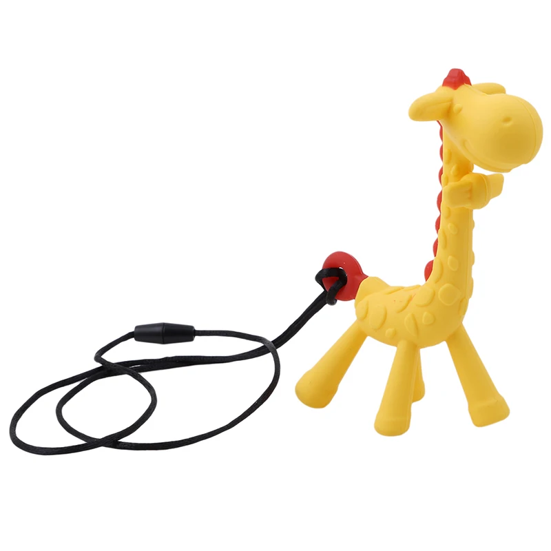 FI Giraffe Silicone Teething Necklace Toy Baby Teether BPA Free Pendant New
