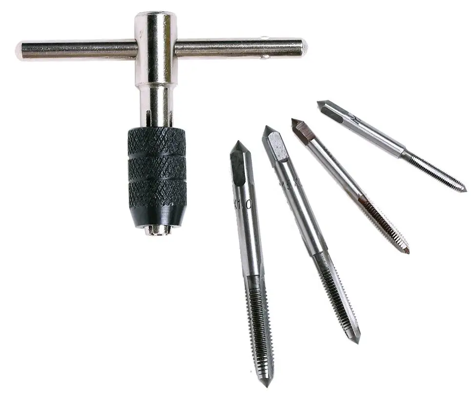 5pcs/Set T Type Machine Hand Screw Thread Taps Reamer M3/M4/M5/M6 Tap
