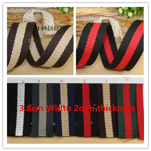 

3.8cm Cotton Canvas Webbing Tape Shoulder Bag Straps Belt Sling Fabric Strap Backpack Belt 2 meter Free Shipping