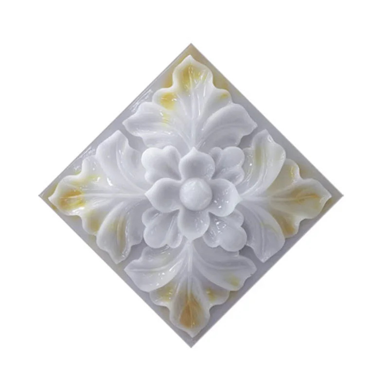 

10Pcs Flower Pattern Tile Sticker Self Adhesive Tiles Art Diagonal 3D Floor Sticker For Bathroom Kitchen Decor