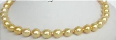 

Wholesale FREE SHIPPING >>> HUGE 18"11-12MM GENUINE SOUTH SEA NATURAL GOLDEN PEARL NECKLACE AAA LUSTER 14KGP Y