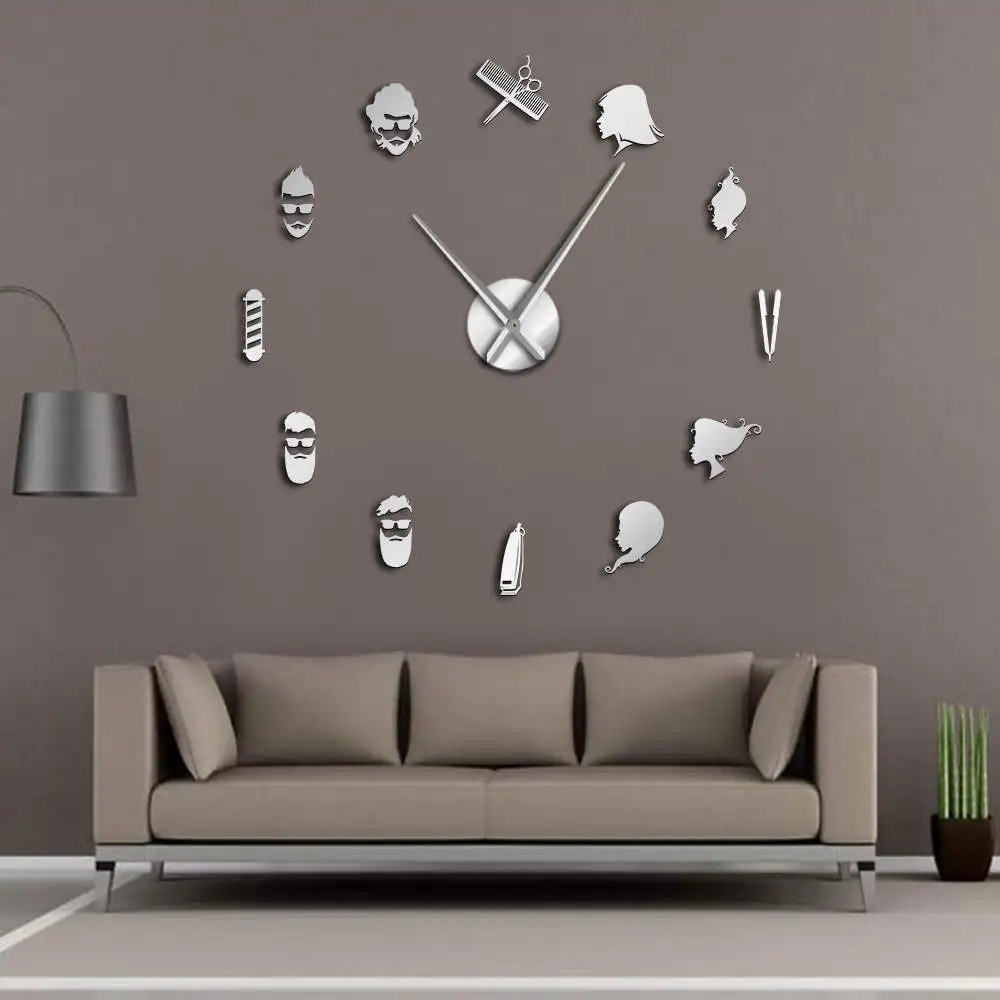 Reloj de pared, diseño moderno, herramientas para estilistas, salón de  belleza, novedad, reloj de pared, decoración del hogar