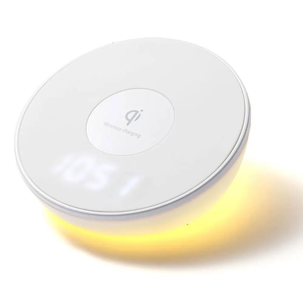 

Portable Wireless Charger Night Light LED Alarm Clock Desk Lamp Wireless Fast Charging Pad for Samsung Galaxy S9S8 IPhonex8plus