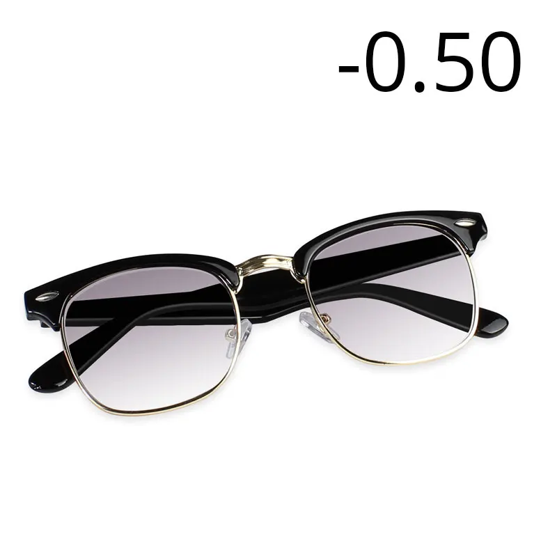Мужские солнцезащитные очки для близорукости, женские очки, серые градиентные линзы, очки для мужчин, оправа для очков, защита от уф400-0,50-1,0-4,5-5,0 - Цвет оправы: -0.50
