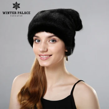 

fur hat for winter whole real mink fur cap 2017 fashion female mink beanies good quality fur hats for women free si