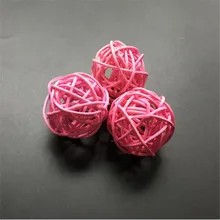 25 шт. розовый ротанга мяч для Фонари светодиодные строки Фея Рождество дома Свадебная вечеринка украшение Патио Свет