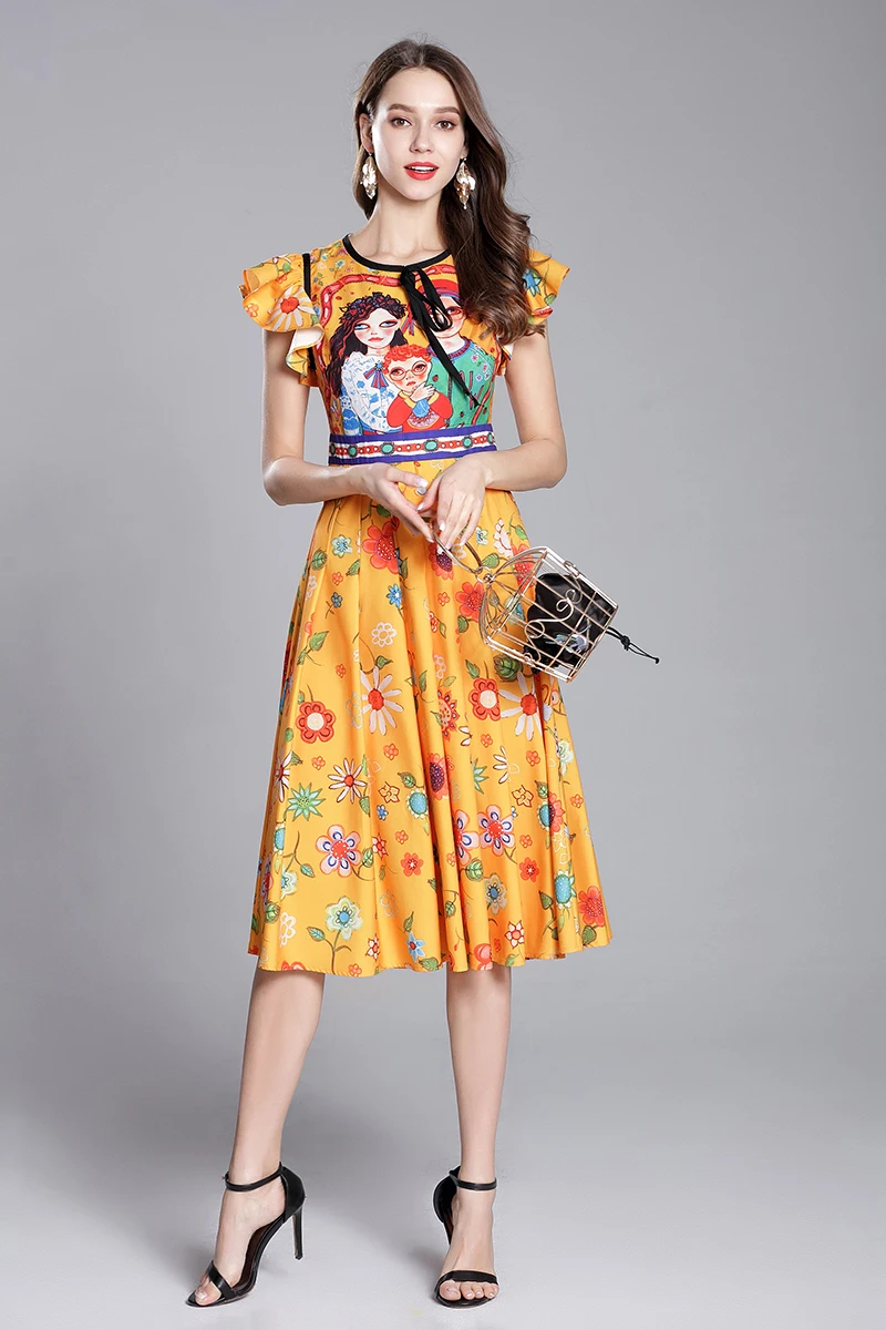 Платье для подиума женское длинное летнее платье шифоновое платье для девочки с цветочным принтом с героями мультфильмов Vestidos Плайя Верано Boho Jurken Robe Ete Femme