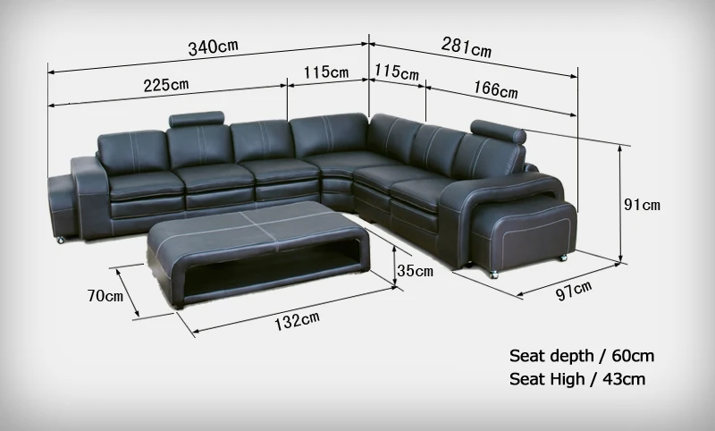 2017 Fábrica de Luxo Sofá da Mobília, Conjunto de Sofá de luxo Sala de estar, Sofá da Sala de estar