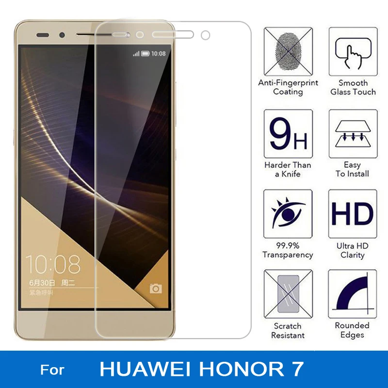 HD Премиум Закаленное стекло для Huawei Honor 7 100% оригинал высокое качество Защитная