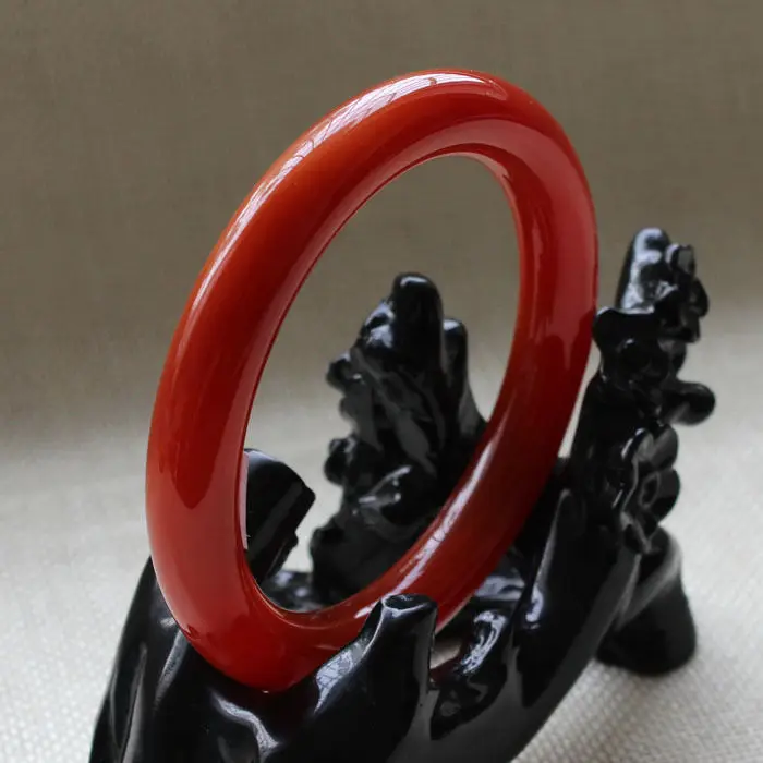 

A1374 Vintage Chinese Beautiful Fashion Red Brown Jade Gems Bangle Bracelet 59mm 28% 10.13