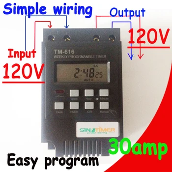

High Load 30A Time Relay 7 Days Programmable Digital Timer Switch Relay Control Time 110V 120V AC Din Rail Mount