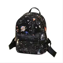 

Fashion Star Universe Space Printing Backpack Black School Bags For Teenage Girls Small Backpack Women Leather new bag has logo