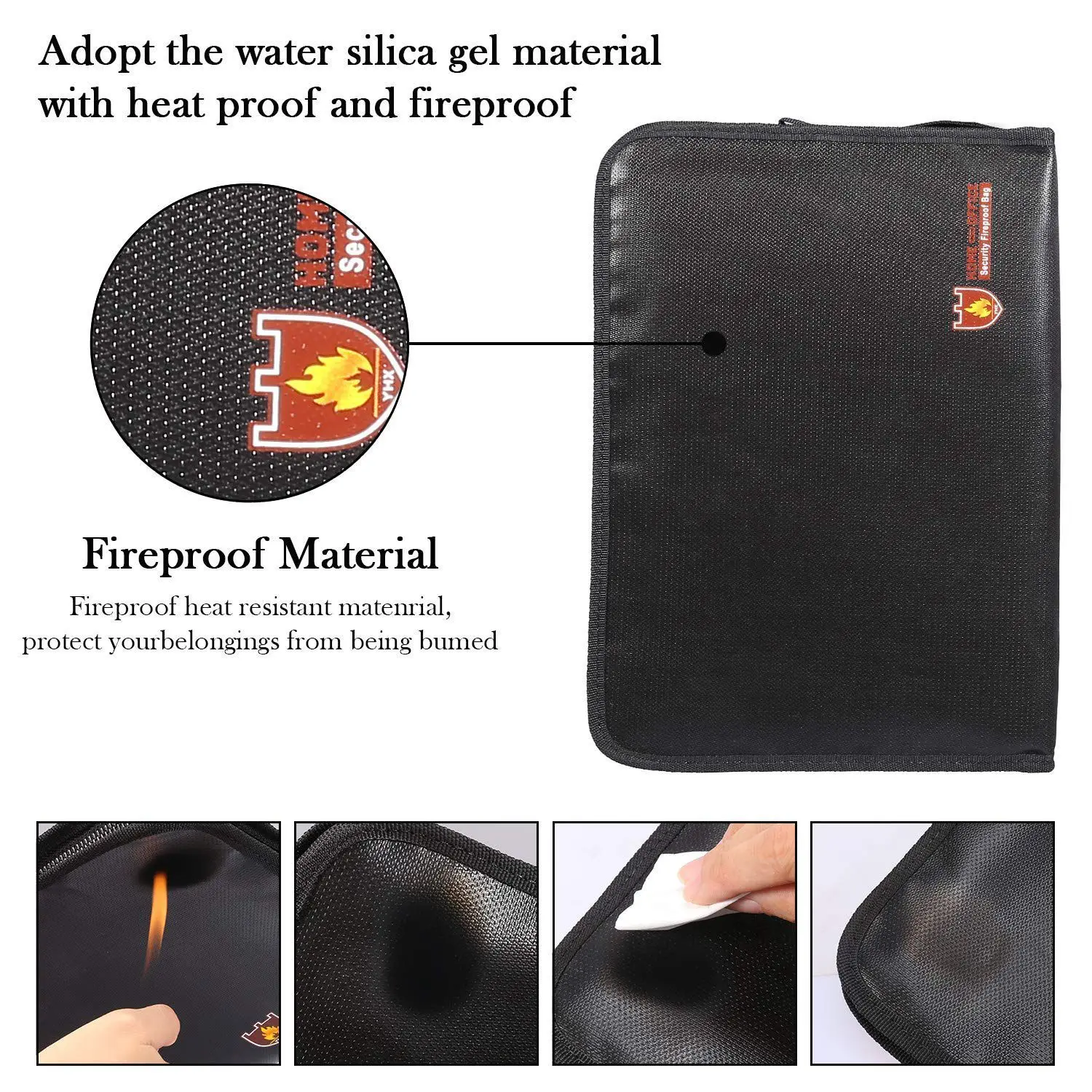 Goedkoop Brandwerende Bestanden Map Accordeon Document Zakken 14.3X9.8 Inch A4 Size 12 Zakken Non Jeukende Siliconen Gecoat Fire slip Veilig