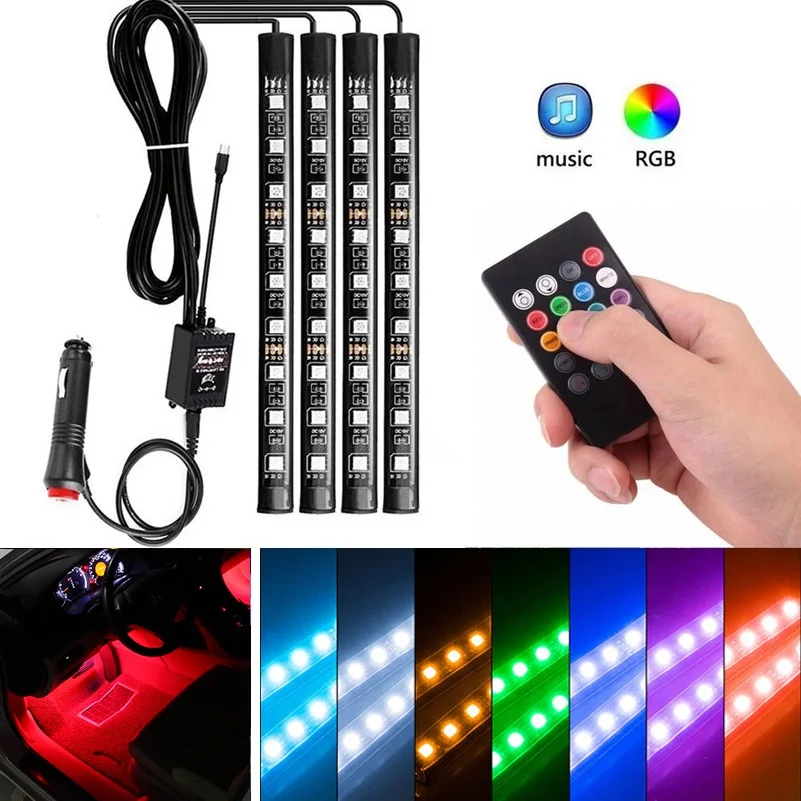 Светодиодная лента RGB для салона автомобиля Toyota Corolla Avensis Yaris Rav4 Auris Hilux Prius Camry Celica C