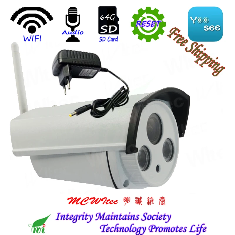 

Audio Microphone Security Array IR Led CCTV Camera WIFI 1080P 720P Outdoor Reset ONVIF Motion Alarm P2P IP Cam Network