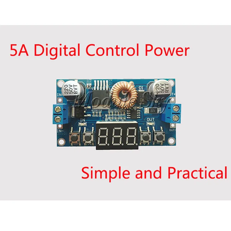 

5A Digital Control Power Supply DC-DC Step-Down Charge Module LED Voltmeter