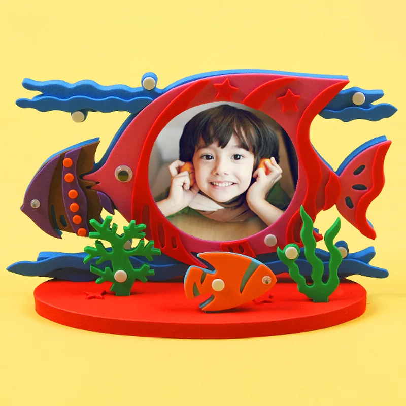 Дети DIY 3D Фоторамка ручной работы наклейки ЭВА дети DIY стерео фоторамка детский сад ручной пазл DIY игрушки ремесленные игрушки