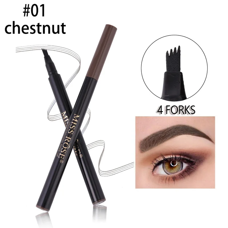MISS ROSE Micro-engraved Eyebrow Pencil Natural Waterproof Liquid Eyebrows Pen Professional Makeup Eye brow Eyes Cosmetics