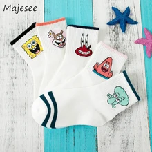 Носки, веселое Harajuku, корейский стиль, с рисунком, для женщин, дышащие, 5 цветов, милые, для женщин, Kawaii, для девочек, модные, дезодоранты