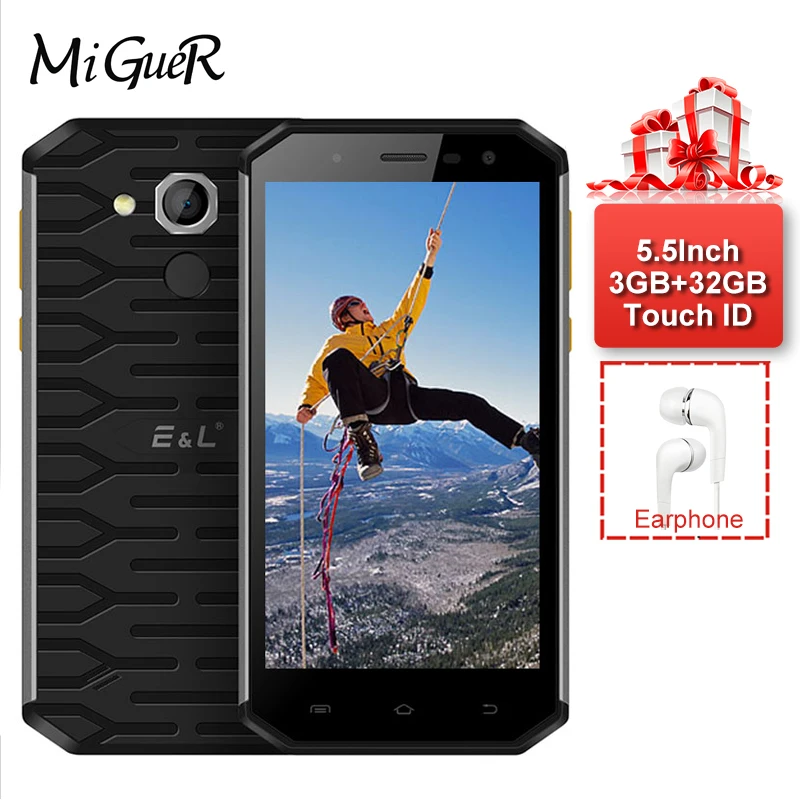 Оригинальный E & L S50 IP68 Водонепроницаемый 4G LTE мобильный телефон Android 6 0 MT6753