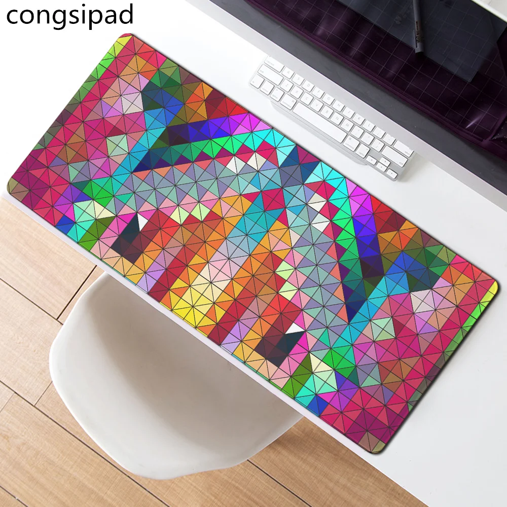 

congsipad Colorful Patches Not Overlock and Overlock Edge Mouse Pad large big huge full desk MousePad mat Large Point Gifts