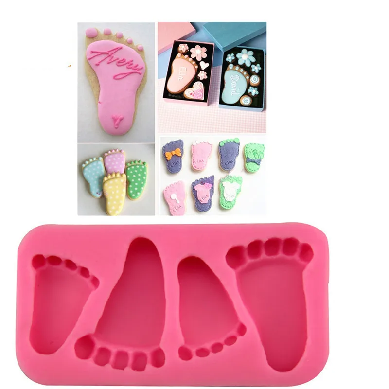 3D Silicone Baby Feet Foot Silicone Fondant Soap Cake Mold