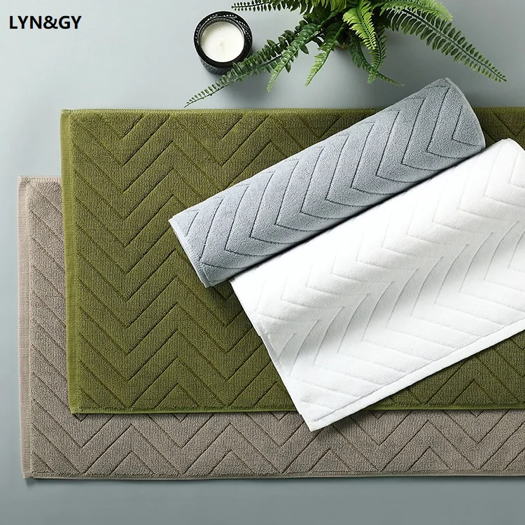 

LYN&GY 100% Cotton Home Bathroom Mats Absorbent Towels Doormat Non-slip Hotel Entrance Hall Rugs and Carpet for Bedroom 75x45cm