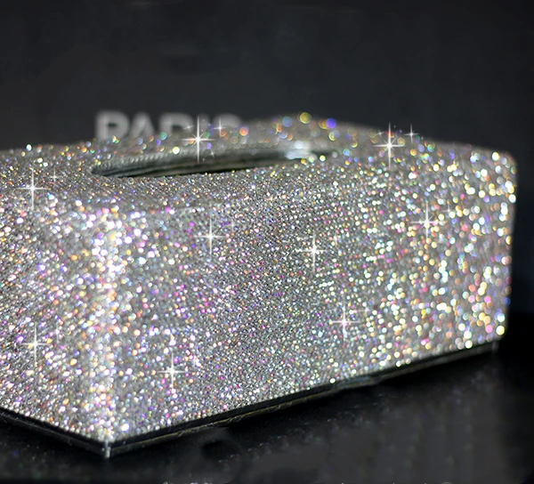 Большой модный тканевый чехол из искусственной кожи с кристаллами и бриллиантами, домашний автомобильный бумажный чехол для салфеток, держатель для протирания, роскошные подарки для гостиной