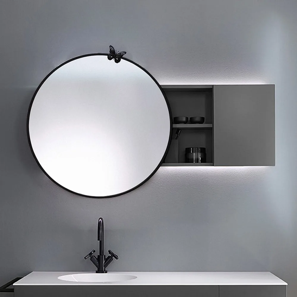 Скандинавское зеркало для ванной, Настенное подвесное зеркало для ванной, зеркало для макияжа, зеркало для туалета, декоративное круглое зеркало LM3181558