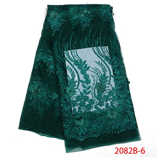 

French African Embroidered Tulle Net Lace Fabrics Floral Embroidered Dress Making Lace Fabric QF2082B-6