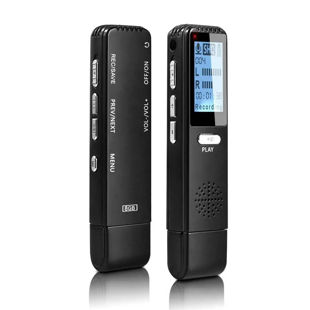 

Vandlion 8G 16G Mini Digital Audio Voice Recorder Dictaphone Stereo MP3 Music Player Black V25