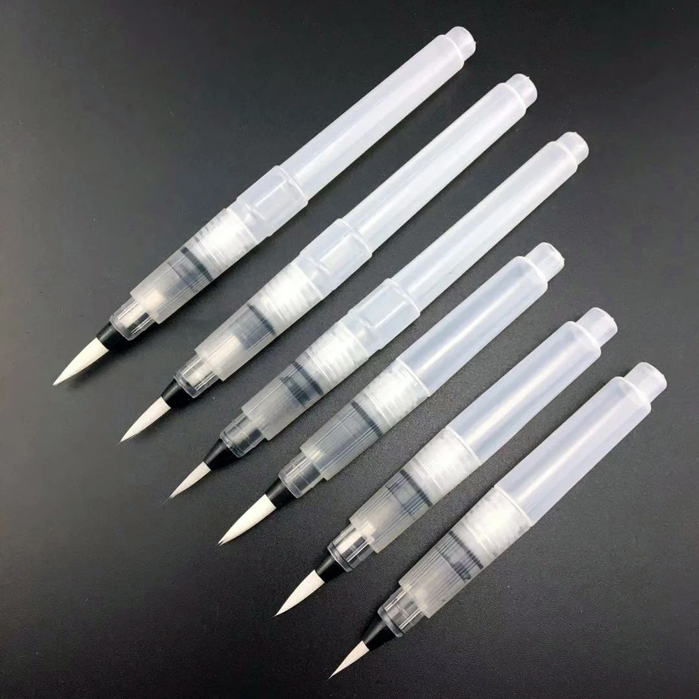 

9PCS Refillable Paint brush Water Brush Ink Pen Water Color soft head Calligraphy Drawing Painting Illustration Pen marker pen