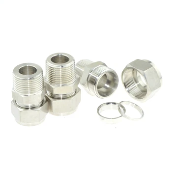 

1"PT Male Thread x 22mm,25mm ,25.4mm 1" OD Double Ferrule Tube Air Compression Pipe Fitting Connector 304 Stainless Steel BSPT
