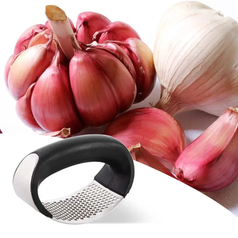 Multi-function Manual Garlic Presser Curved Garlic Grinding Slicer Chopper Stainless Steel Garlic Presses Cooking Gadgets Tool