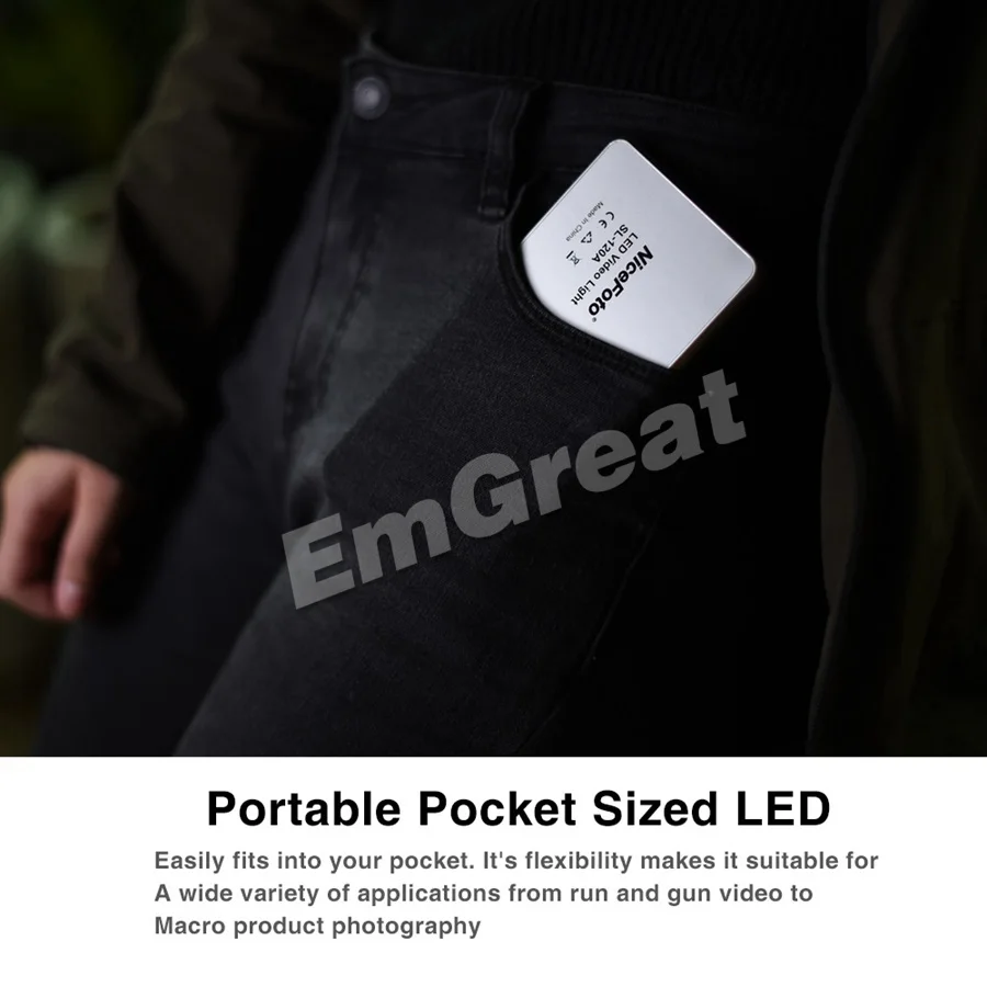  Nicefoto 160 Pieces LED Video Light Photo Lighting TLCI & CRI 96+ Bi-color 3200-6500K 4000mAh Power