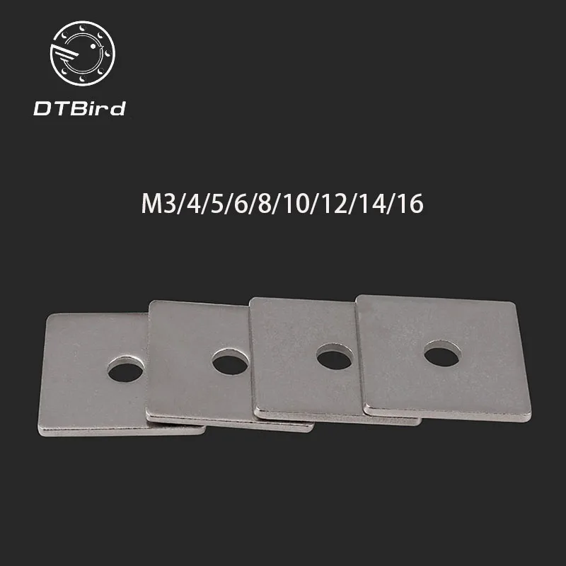 Goedkoop Gratis verzending 304 rvs vierkante pakking vierkante wasmachine M3 M4 M5 M6 M8 M10 M12 M14 M16 gordijn muur met vierkante pad