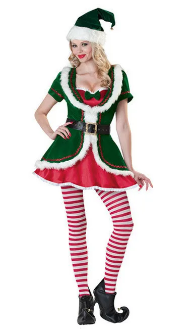 NEW Adults Green santa hat fancy dress Christmas Celebrations stocking party