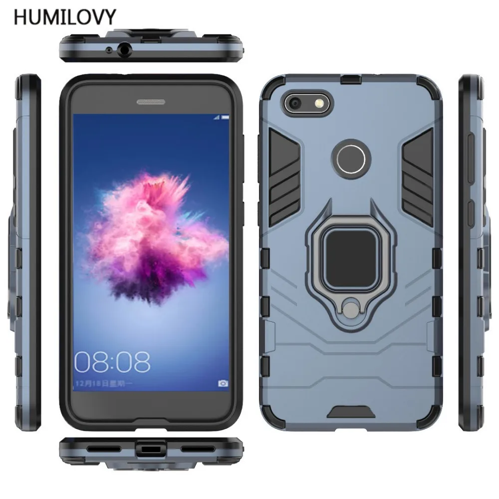 For Huawei P9 Lite Mini Case 5.0" Car Magnetic Bracket Finger Ring Armor for Enjoy 7 / Y6 Pro 2017 SLA-L22 Cover |
