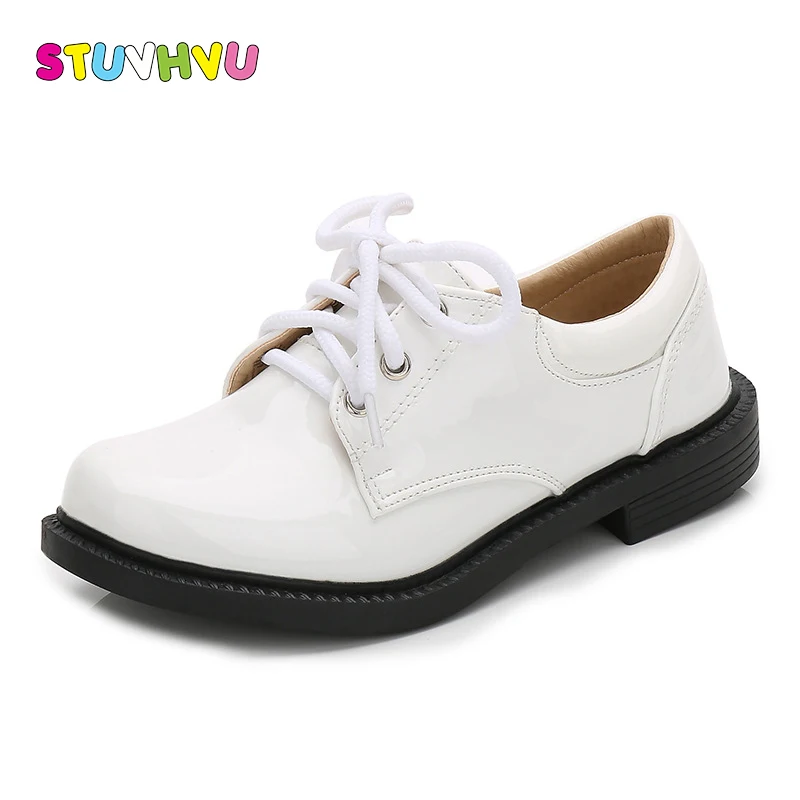 Boys leather shoes black autumn 