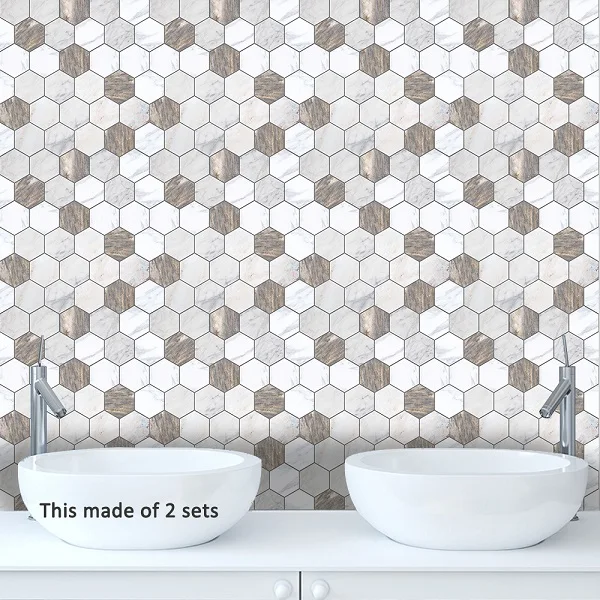 Buy PVC Waterproof Wall Sticker Bathroom Self adhesive Wallpaper Kitchen Mosaic