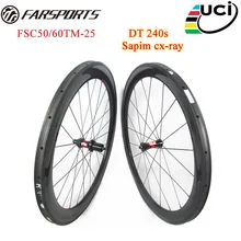 Custom T700 black carbon fiber wheelsets 50mm 60mm tubular rims with DT 240 hub for road racing bicycle glossy carbon wheels